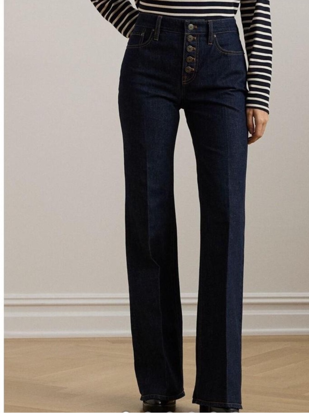 Lauren Ralph Lauren High Waist Button Flare Leg Jeans, Dark wash, size 16W,NWOT
